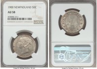 Newfoundland. Victoria 50 Cents 1900 AU58 NGC, KM6. A very rare type to encounter so close to Mint State, with only a single example ranking higher in...