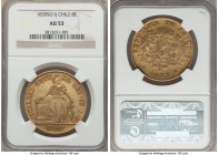 Republic gold 8 Escudos 1839 So-IJ AU53 NGC, Santiago mint, KM104.1. The first year of this popular and elusive Liberty type, displaying noticeably st...