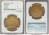 Republic gold 8 Escudos 1851 So-LA XF Details (Cleaned) NGC, Santiago mint, KM105. Dated August 1851 on the rim. A fully appealing representative, the...