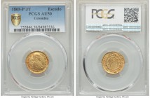 Charles IV gold Escudo 1805 P-JT AU50 PCGS, Popayan mint, KM56.2. Handsome with a bit of rust in the legends and a distinctive boldness of strike.

HI...