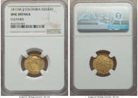 Ferdinand VII gold Escudo 1811 NR-JF UNC Details (Cleaned) NGC, Nuevo Reino mint, KM64.1. Undeniably satiny with full details and highly original colo...