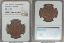 Lazareto. Leper Colony copper 50 Centavos 1901 MS62 Brown NGC, KM-L5a. A general and conditional rarity to be sure, this extremely scarce coinage is s...
