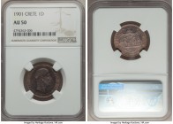 Prince George Drachma 1901-(a) AU50 NGC, Paris mint, KM7. A type that is seldom offered above lower VF, highly circulated grades, a delightful sunset ...