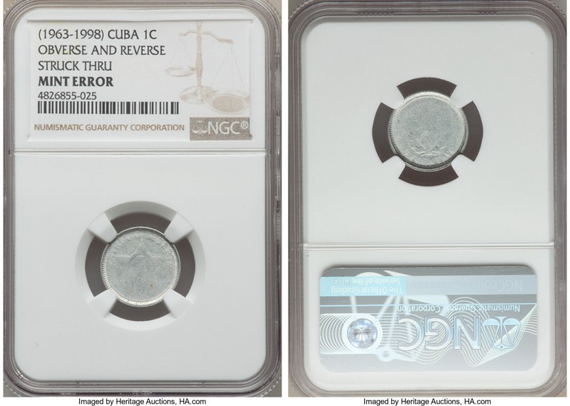 Republic Mint Error Centavo ND (1963-1998) NGC, cf. KM33.1 (for type). Obverse a...