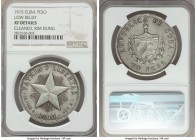 Republic "Low Relief" Star Peso 1915 XF Details (Cleaned, Rim Filing) NGC, Philadelphia mint, KM15.2. Considerably rarer than the high relief star var...