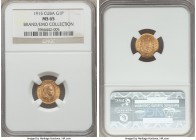 Republic gold Peso 1915 MS65 NGC, Philadelphia mint, KM16. A piece which in many respects edges on technical flawlessness, struck from incredibly high...