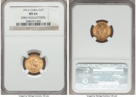 Republic gold 2 Pesos 1916 MS64 NGC, KM17. An illustrative example of this two-year type glimmering with golden luster. Ex. EMO Collection

HID9991210...