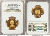 Republic gold Proof "Carlos Manuel de Cespedes" 100 Pesos 1977 PR66 Ultra Cameo NGC, KM43. AGW 0.3538 oz.

HID99912102018