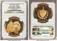 Republic gold Proof "Bolivar & Marti" 200 Pesos 1993 PR67 Ultra Cameo NGC, KM542. Mintage: 100. AGW 0.900 oz.

HID99912102018