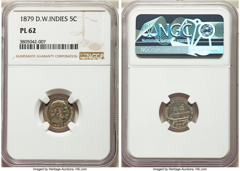 Danish Colony. Christian IX Prooflike 5 Cents 1879-(h) PL62 NGC, Copenhagen mint...