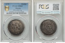 Danzig. Jan III Sobieski silver "Aegidius Strauch" Medal 1678 MS63 PCGS, 31mm, HCz-4046 (R). A difficult 17th-century medal to procure in this delight...