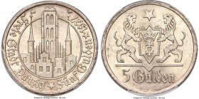 Free City 5 Gulden 1927 MS63 PCGS, KM147. Lightly toned with underlying luster. 

HID99912102018