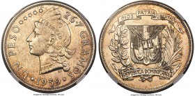 Republic Peso 1939 MS63 NGC, KM22. A few scattered hairlines but overall fully deserving of Choice Mint State status. 

HID99912102018