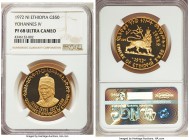 Haile Selassie I gold Proof "Yohannes IV" 50 Dollars 1972-NI PR68 Ultra Cameo NGC, KM56. AGW 0.5787 oz.

HID99912102018