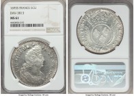 Louis XIV Ecu 1693-S MS61 NGC, Troyes mint, KM298.17, Dav-3813. Overstruck on a Louis XIV Ecu of 1691. Exceptionally white and icy representative, the...