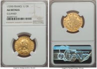 Louis XV gold Louis d'Or 1729-D AU Details (Cleaned) NGC, Lyon mint, KM489.6. Satin at the legends, with a few minor traces of die rust towards the ce...