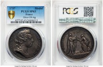 Louis XV silver Specimen "Birth of the Count of Artois (the future Charles X)" Medal 1757 SP63 PCGS, 40mm, Divo-159. A superb patina persists througho...