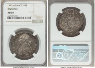 Louis XVI 1/2 Ecu 1792-A AU58 NGC, Paris mint, KM562.1. A lightly toned issue displaying teal and olive pastel coloration, struck in the midst of the ...
