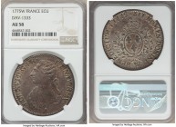 Louis XVI Ecu 1775-W AU58 NGC, Lille mint, KM564.16, Dav-1333. Stippled with a light smattering of die rust but not an adjustment mark to be found, th...