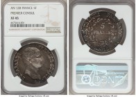 Napoleon 5 Francs L'An 12 (1803/4)-B XF45 NGC, Rouen mint, KM659.2. Mintage: 34,557. A handsome single-year issue stemming from the consular period, s...