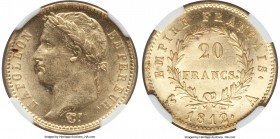 Napoleon gold 20 Francs 1812-A MS63 NGC, Paris mint, KM695.1. Sharply detailed with minimal surface abrasions hardly negating strong signs of original...