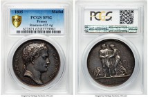 Napoleon silver Specimen "Annexation of Simplon" Medal 1805 SP62 PCGS, 40mm, Bramsen-422. By Andrieu and Brenet. Fully enticing and toned with a profu...