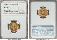 Louis Philippe I gold 20 Francs 1840-A MS64 NGC, Paris mint, KM750.1.

HID99912102018