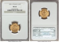 Republic gold 10 Francs 1851-A MS66 NGC, Paris mint, KM770. A highly popular type featuring the head of Ceres and tied at present for the finest certi...