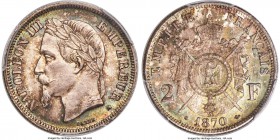 Napoleon III 2 Francs 1870-A MS66 PCGS, Paris mint, KM807.1. Lovely old cabinet toning. 

HID99912102018