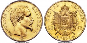 Napoleon III gold 50 Francs 1857-A MS64 PCGS, Paris mint, KM785.1. A choice example with subtle red toning. 

HID99912102018