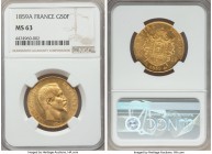 Napoleon III gold 50 Francs 1859-A MS63 NGC, Paris mint, KM785.1.

HID99912102018