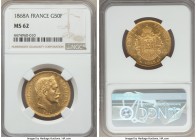 Napoleon III gold 50 Francs 1868-A MS62 NGC, Paris mint, KM804.1.

HID99912102018