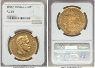 Napoleon III gold 100 Francs 1866-A AU55 NGC, Paris mint, KM802.1. AGW 0.9334 oz.

HID99912102018