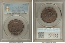 Republic bronze Matte Specimen Essai 10 Centimes 1898 SP65 Brown PCGS, KM-EA38, Maz-2177. The current chart-topped within the PCGS census and a master...