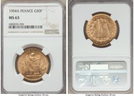 Republic gold 50 Francs 1904-A MS63 NGC, Paris mint, KM831.

HID99912102018