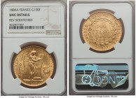 Republic gold 100 Francs 1886-A UNC Details (Reverse Scratched) NGC, Paris mint, KM832. AGW 0.9334 oz.

HID99912102018