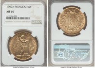 Republic gold 100 Francs 1900-A MS60 NGC, Paris mint, KM832. AGW 0.9334 oz.

HID99912102018