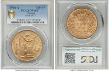 Republic gold 100 Francs 1906-A MS63 PCGS, Paris mint, KM832, Gad-1137.

HID99912102018