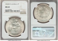 French Colony Piastre 1922-H MS63 NGC, Heaton mint, KM5a.3. A splendid and perfectly satin specimen with minimal marks suggesting, perhaps, a mildly c...