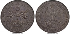 Augsburg. Free City Taler MDCXXVI (1626) AU58 NGC, KM27.3, Dav-5024a. Practically Mint State with hardly any observable evidence of significant handli...