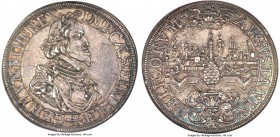 Augsburg. Free City Taler 1641 MS62 NGC, KM77, Dav-5039. With the name and titles of Emperor Ferdinand III. Among the finest specimens of this captiva...