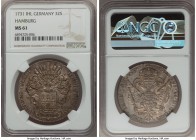 Hamburg. Free City 32 Schilling 1731-IHL MS61 NGC, KM384. A piece boasting an immense eye appeal for the assigned grade, mottled amber tone heightenin...