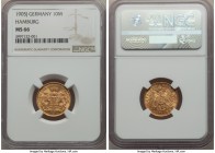 Hamburg. Free City gold 10 Mark 1905-J MS66 NGC, Hamburg mint, KM608, Jaeger-211. Silky and without notable flaws; a most coveted issue in this lofty,...