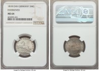 Hannover. George III 3 Mariengroschen 1818-CHH MS64 NGC, KM114.1. Phenomenal satin texture nearly without disturbances for a normally quite well-circu...