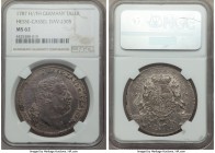 Hesse-Cassel. Wilhelm IX Taler 1787-HFH MS62 NGC, Hanau mint, KM532, Dav-2305. Toned with a series of attractive light grays and purples some faint ad...