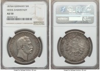 Hesse-Darmstadt. Ludwig III 5 Mark 1876-H AU50 NGC, Darmstadt mint, KM353. A difficult type to procure outside of lower, heavily circulated grades, so...