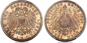 Lübeck. Free City Proof 3 Mark 1908-A PR67 PCGS, KM215. Unlisted as proof in Krause. 

HID99912102018