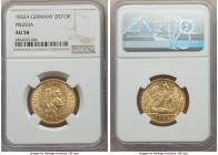 Prussia. Friedrich Wilhelm IV gold 2 Frederick d'Or 1852-A AU58 NGC, Berlin mint, KM443.

HID99912102018