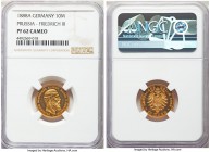 Prussia. Friedrich III gold Proof 10 Mark 1888-A PR62 Cameo NGC, Berlin mint, KM514. 

HID99912102018