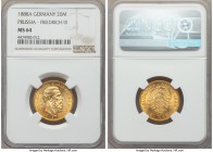Prussia. Friedrich III gold 20 Mark 1888-A MS64 NGC, Berlin mint, KM515. Deep orange toning throughout and original surfaces. 

HID99912102018